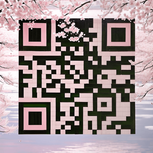Cherry blossom festival AI art QR code