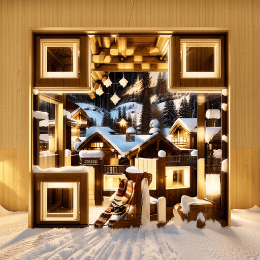 Alpine ski resort AI art QR code