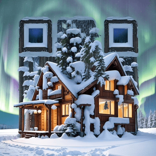 Aurora chalet AI art QR code