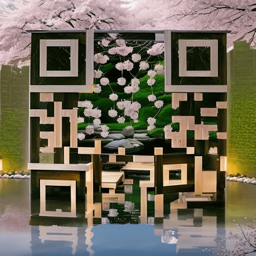 Zen garden AI art QR code