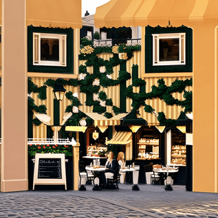 Bistro terrace AI art QR code