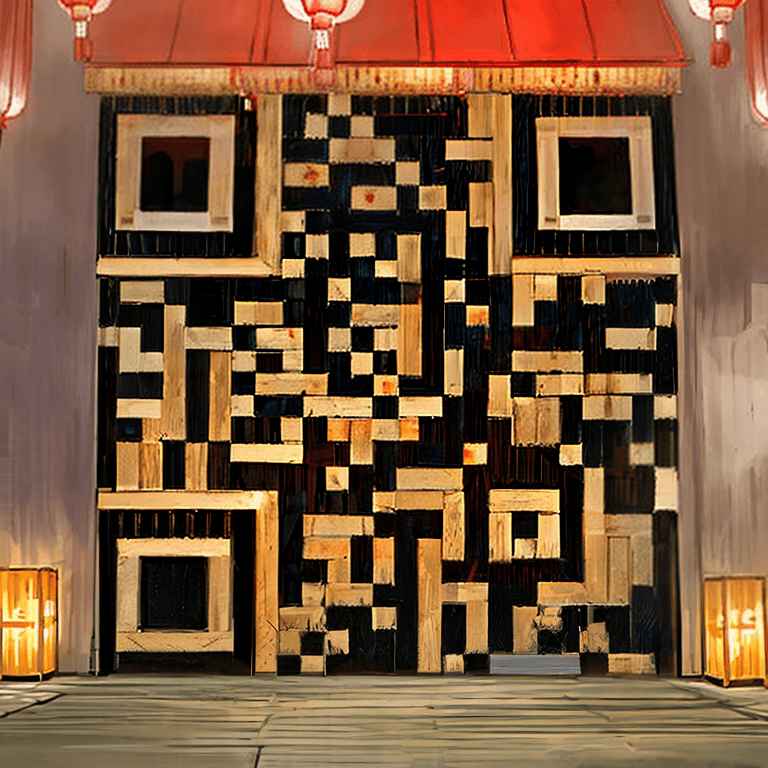 Izakaya alley AI art QR code