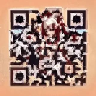 Animated fox-girl shrine AI art QR code