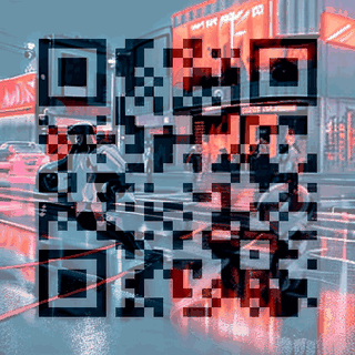 Animated Tokyo drift AI art QR code, Pulse motion