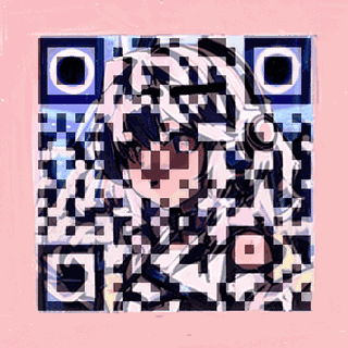 Animated Neon idol AI art QR code, Shimmer motion